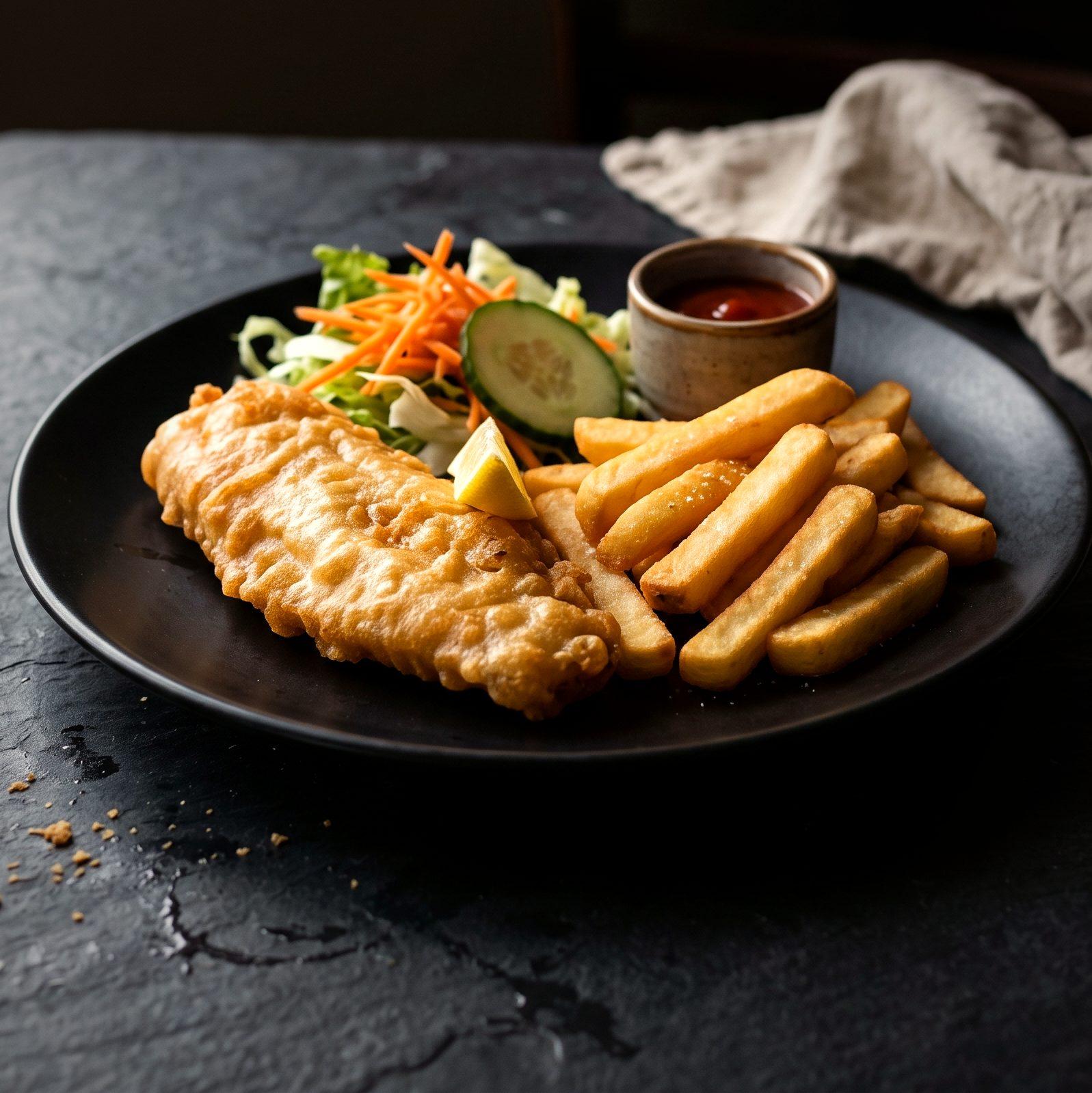 Kids Fish with Chips (AI-generated illustration)