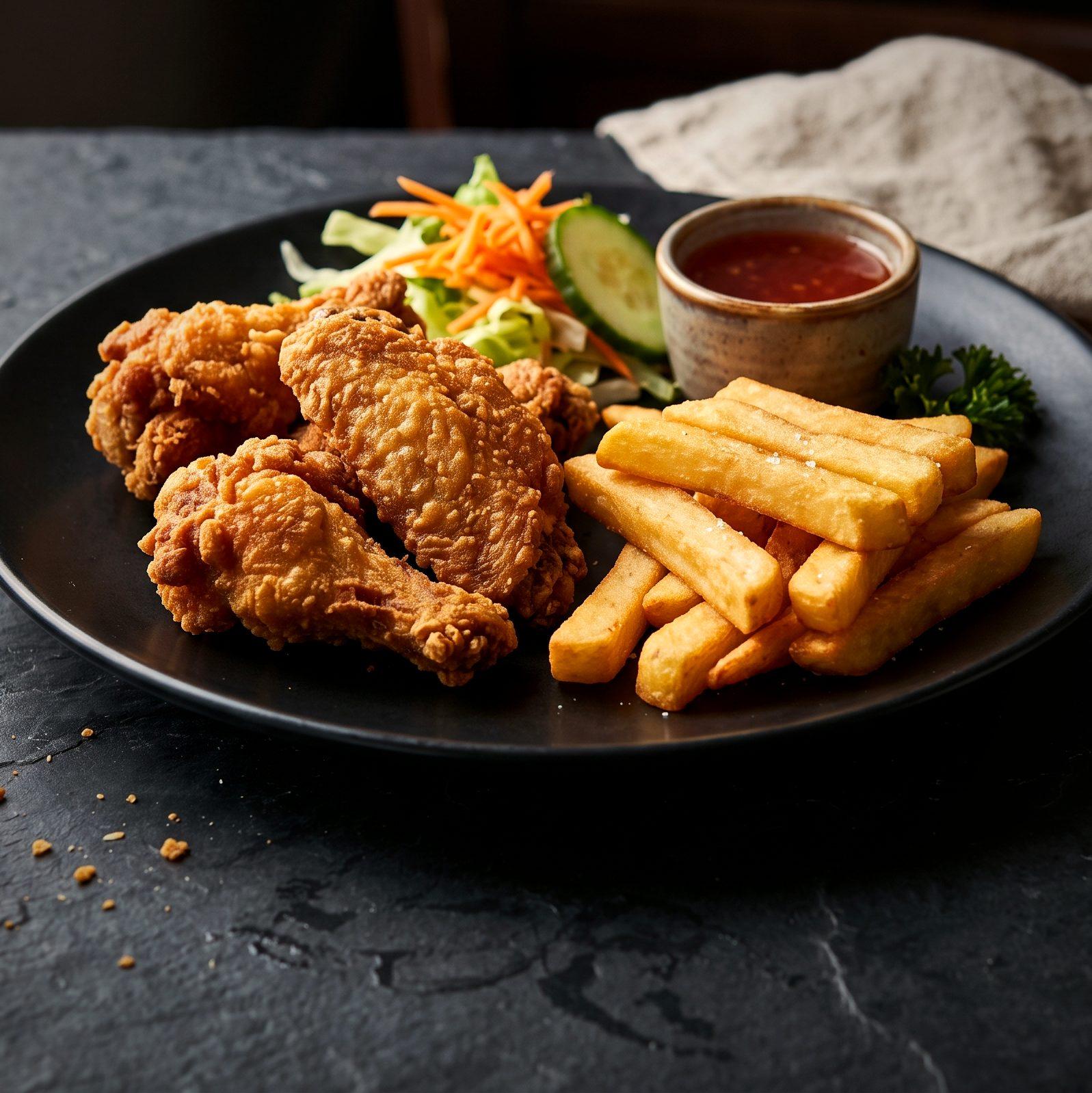 Chicken Wings with Chips (AI-generated illustration)