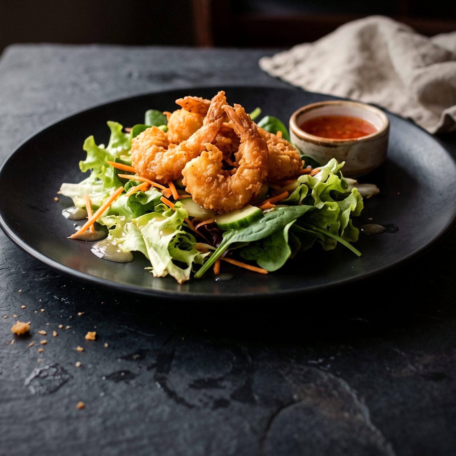 Deep Fried Prawn Salad (AI-generated illustration)