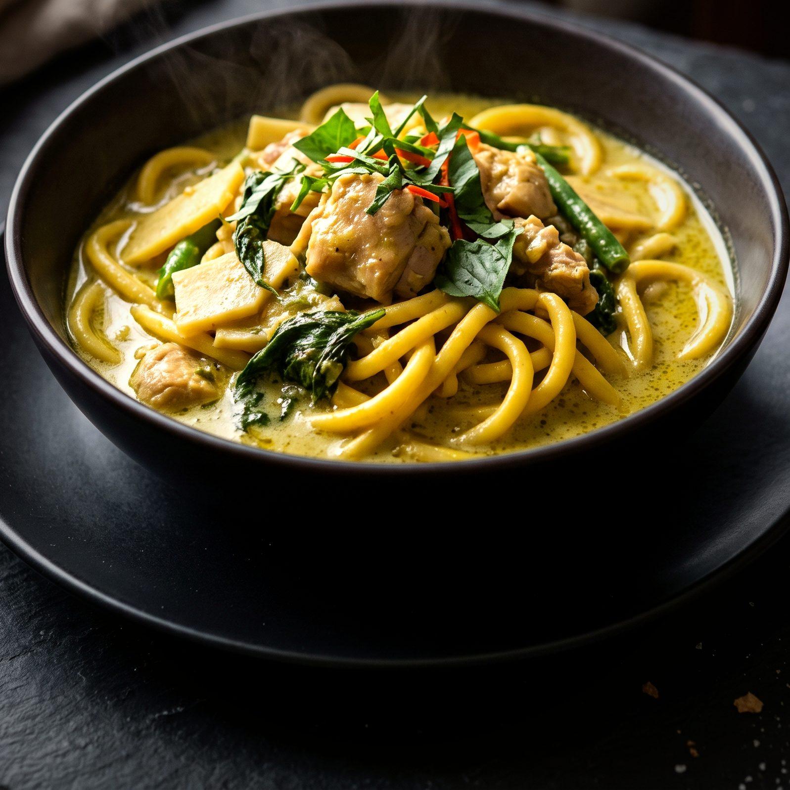 Hokkien Noodles with Curry (AI-generated illustration)